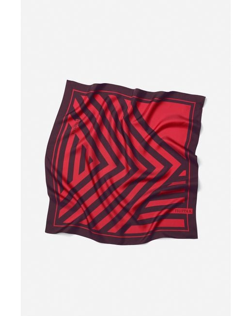Filippa K Red Printed Silk Scarf