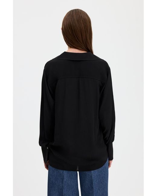 Filippa K Black Half Placket Blouse