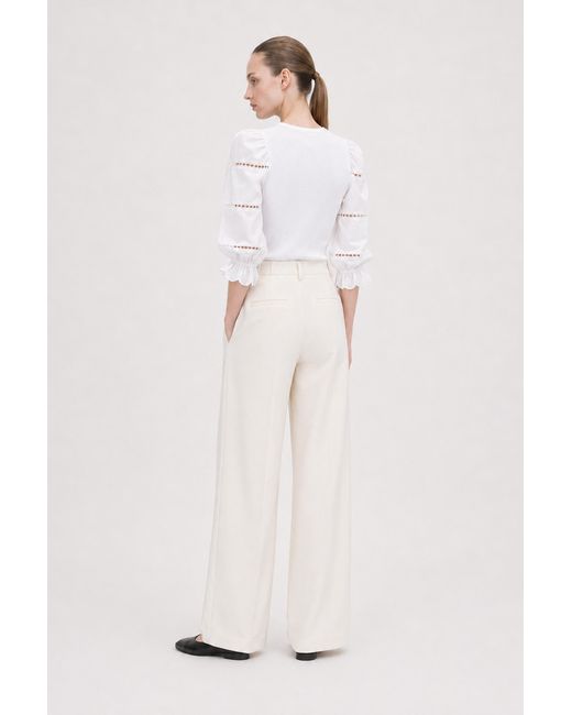 Filippa K White Puff Sleeve Rib Top