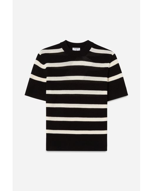 Filippa K Blue Striped Mesh Tee