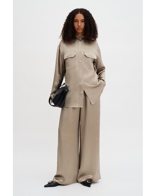 Filippa K Brown Fluid Work Shirt