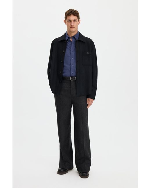 Filippa K Blue Boiled Wool Shirt Jacket for men