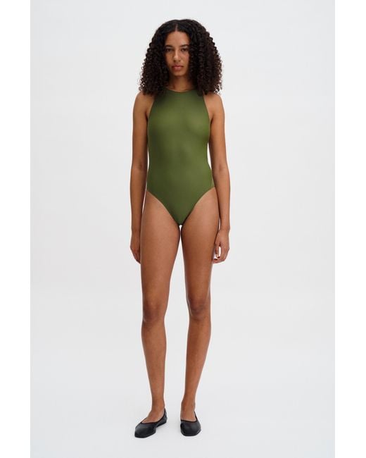Filippa K Green Cross-Back Swimsuit