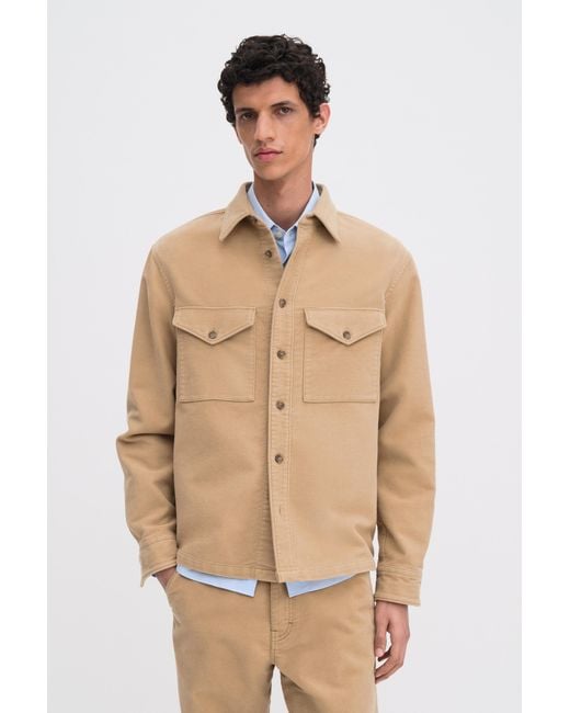 Filippa K Natural Moleskin Patch Pocket Overshirt for men