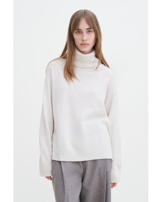 Filippa K White Relaxed Turtleneck Sweater