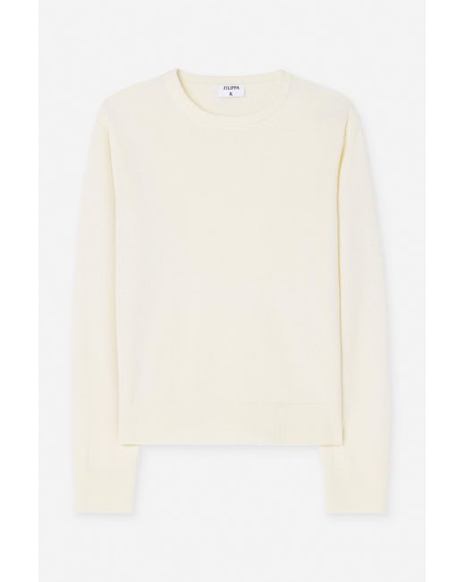 Filippa K White Soft Wool Crewneck Sweater