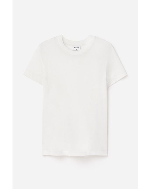 Filippa K White Lyocell Cashmere Tee