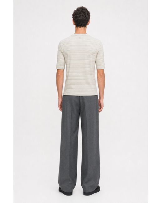 Filippa K White Striped Rib Tee for men