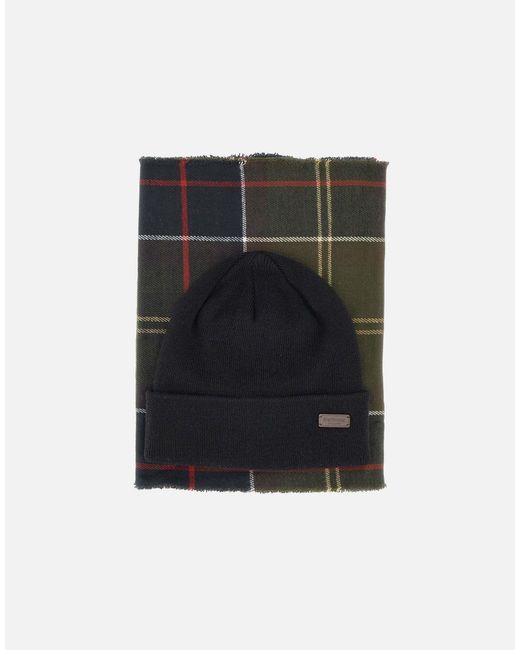Gift Set Sciarpa E Cappello di Barbour in Black da Uomo