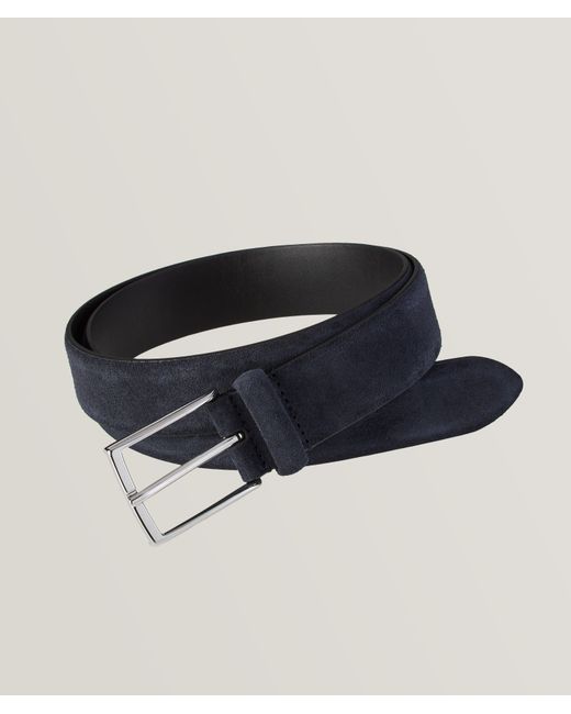 Andersons Blue Suede Square Pin-buckle Belt