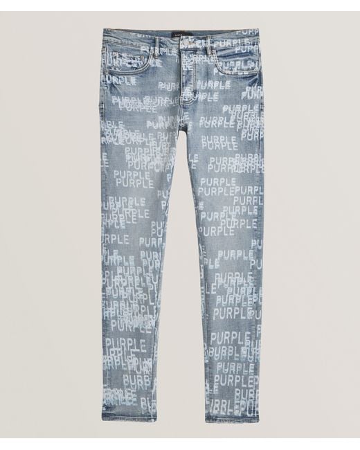 Purple Brand Blue P001 Stretch-Cotton Logo Skinny Jeans for men
