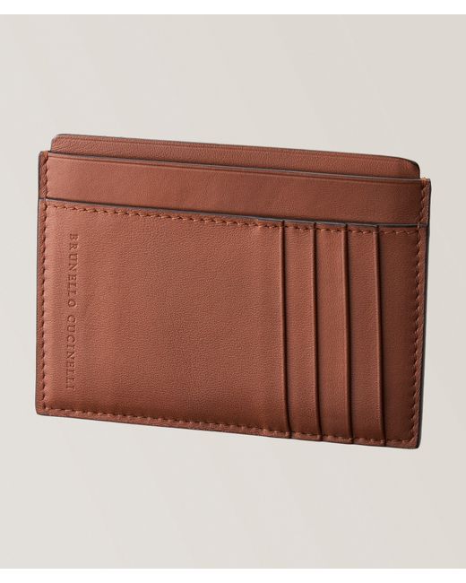 Brunello Cucinelli Brown Leather Xl Cardholder
