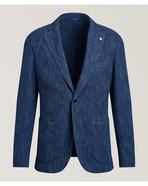 L.b.m. 1911 Blue Micro-Patterned Sport Jacket for men