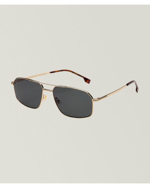 Boss Metallic Geometric Rectangle Sunglasses