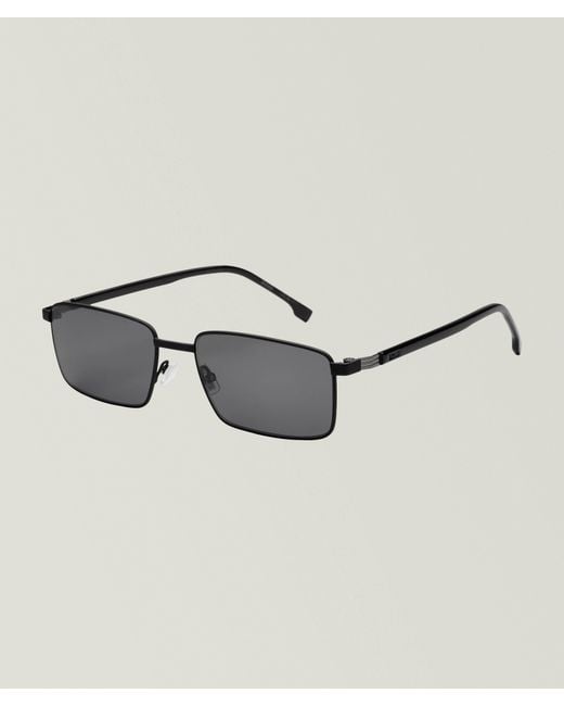 Boss Metallic Rectangle Sunglasses