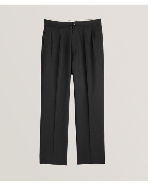 Maison Margiela Black Herringbone Weave Wool Trousers for men
