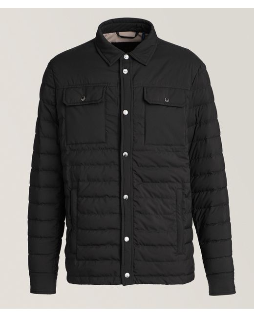 Paul & Shark Black Typhoon Quilted Overshirt for men
