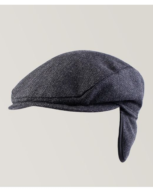Wigéns Blue Herringbone Tweed Ivy Modern Cap