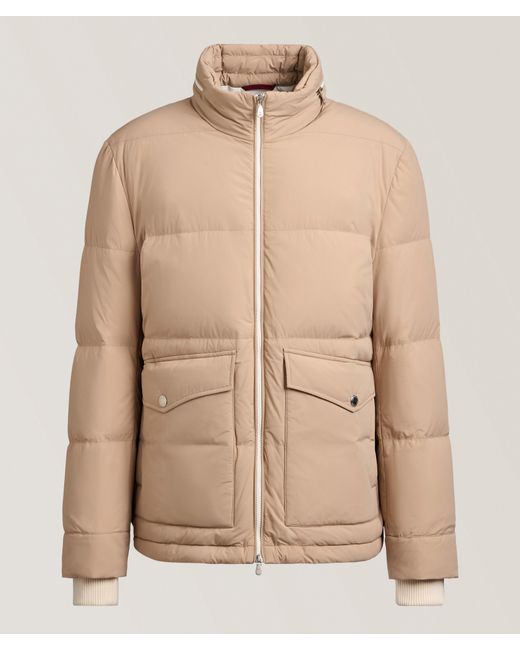 Brunello Cucinelli Natural Stretch Down Padded Jacket for men