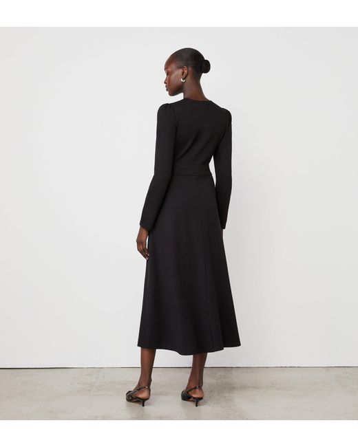 Finery London Black Aria Ponte Jersey Midi Dress