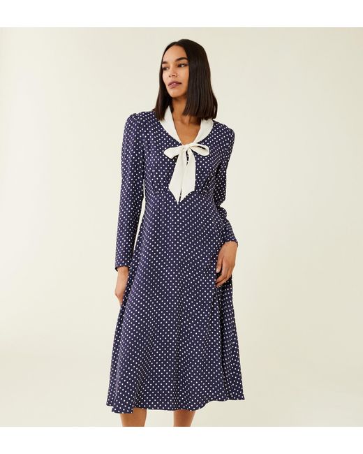Finery London Blue Berta Midi Dress