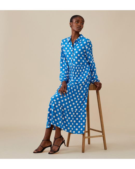 Finery London Blue Jessa Midi Dress
