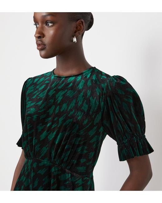 Finery London Black Mela Velvet Midi Dress