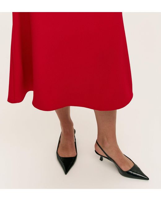 Finery London Red Ramona Rich Crepe Midi Skirt