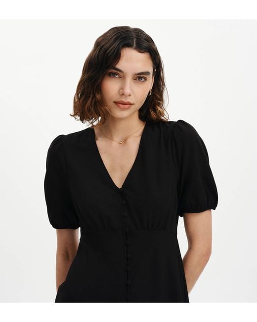 Finery London Black Ensley Button Through Short Dress