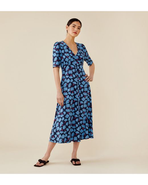 Finery London Blue Camilla Midi Dress
