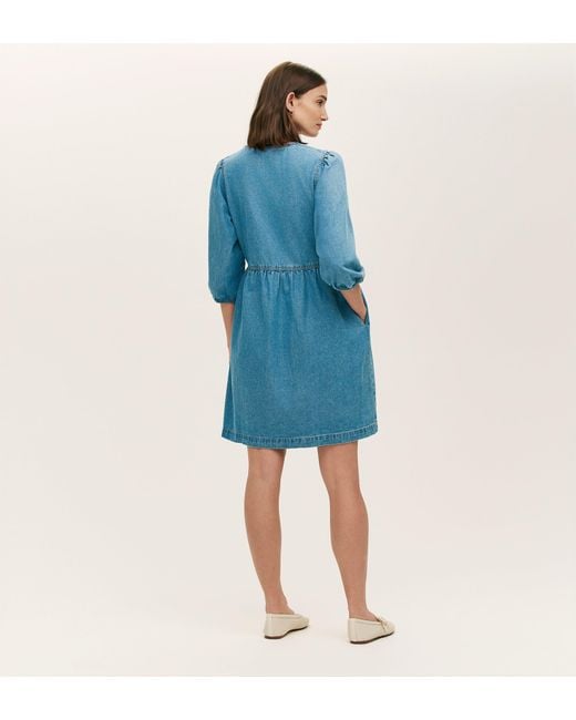 Finery London Blue Marilyn Denim Short Dress