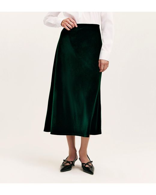 Finery London White Bailey Jersey Velvet Skirt