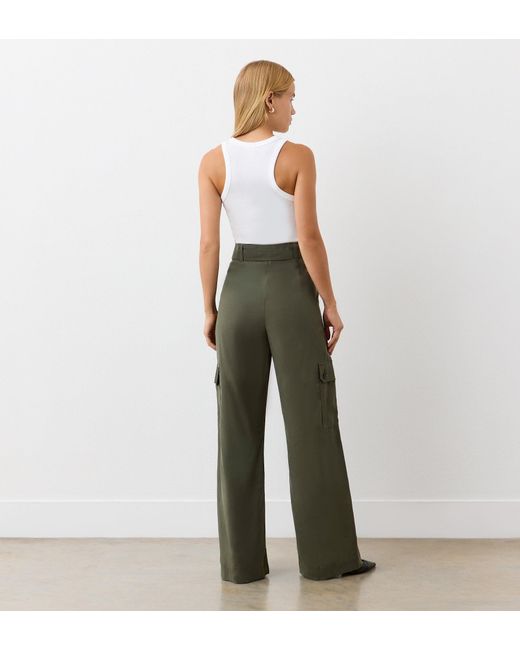 Finery London Green Maxine Wide Leg Trousers