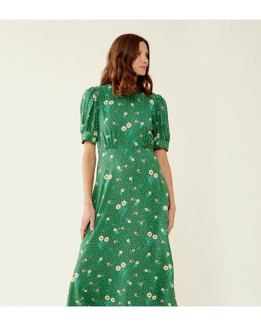Finery London Green Mathilde Midi Dress