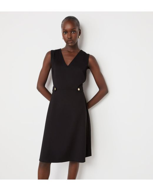 Finery London Black Lori Ponte Jersey Knee Length Dress