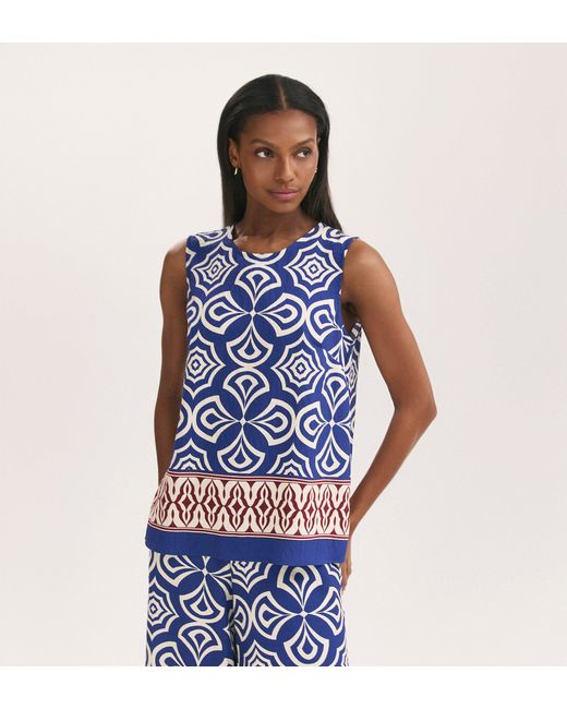 Finery London Blue Vallie Sleeveless Shell Top