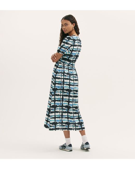Finery London Blue Katerina Midi Smock Dress