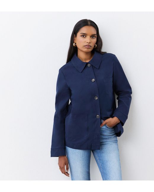 Finery UK Blue Grayson Cotton Jacket