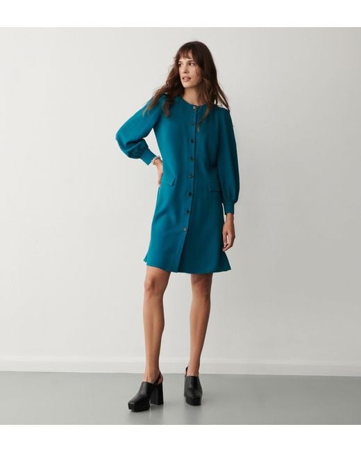 Finery London Blue Cinzia Knee Length Dress