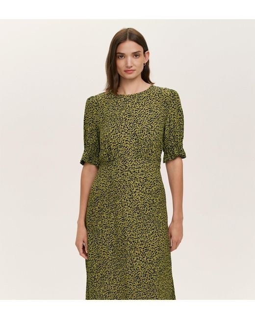 Finery London Green Mela Crepe Midi Tea Dress