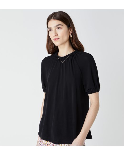Finery London Black Silbury Gathered Detail T-Shirt