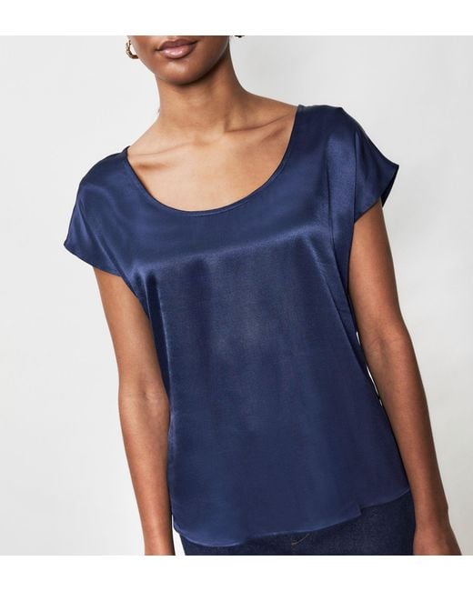 Finery London Blue Jerry Satin Top