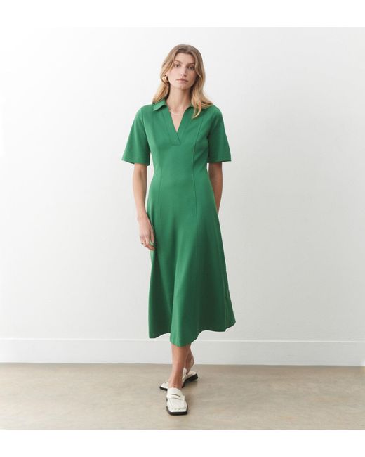 Women's Green Xanthe Ponte Jersey Midi Dress
