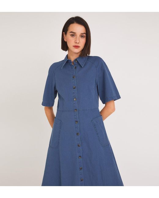 Finery London Blue Maison Midi Dress