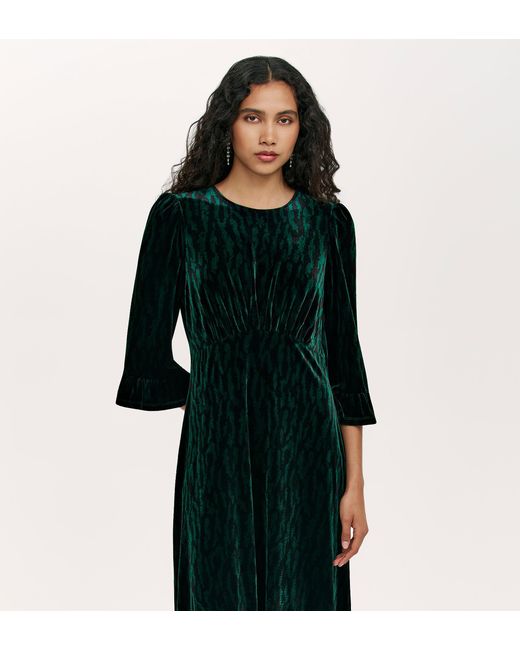 Finery London Black Scarlett Velvet Midi Dress