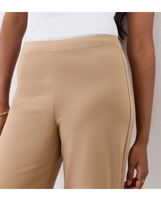 Finery London White Reyna Ponte Jersey Wide Leg Trousers