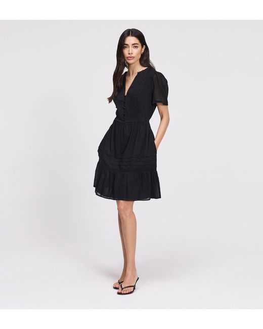 Women's Black Dakota Cotton Lace Tiered Short Dress