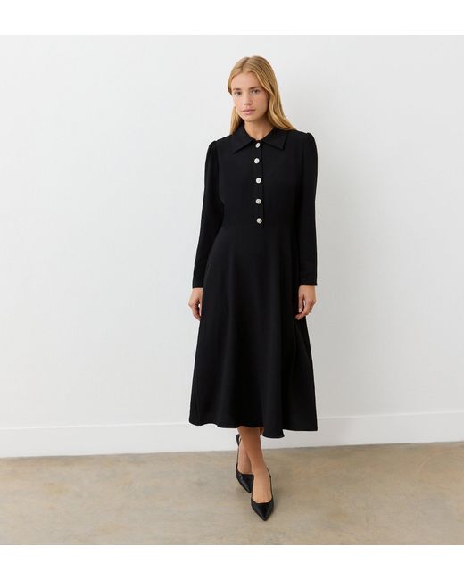 Finery London Black Lucia Midi Shirt Dress