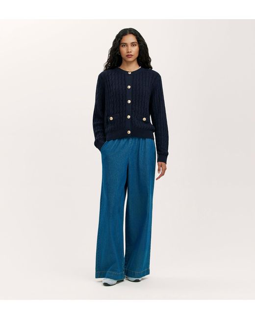 Finery London Blue Elaine Knitted Cardigan