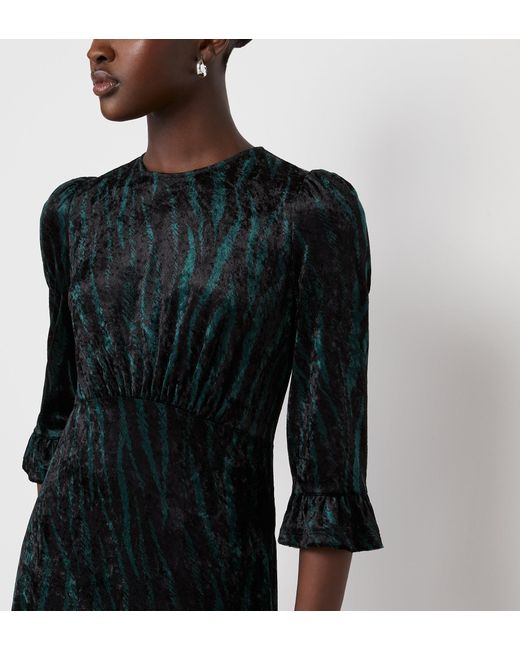 Finery London Black Rosaline Velvet Midi Dress